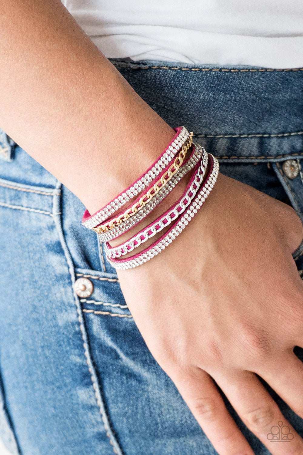 Pink Dove and Feather Charm Seed Bead Wrap Bracelet